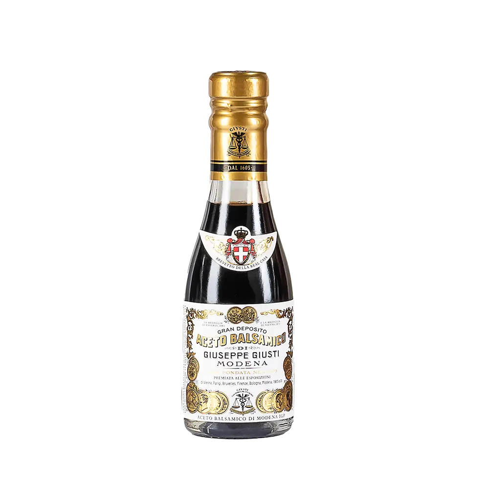 Giusti Vinaigre Balsamique de Modène IGP 2 Médailles d'Or  100ml Champagnottina avec boite cadeau