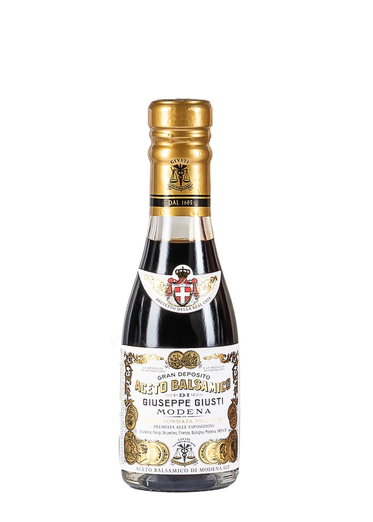 Giusti Vinaigre Balsamique de Modène IGP 2 Médailles d'Or  100ml Champagnottina avec boite cadeau