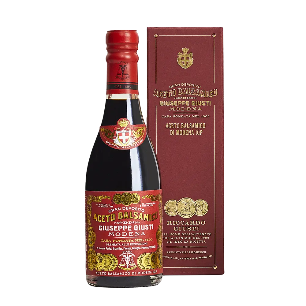 [PHUI00083] Giusti Vinaigre Balsamique de Modène IGP 3 Médailles d'Or 250 ml champagnotta avec boite cadeau