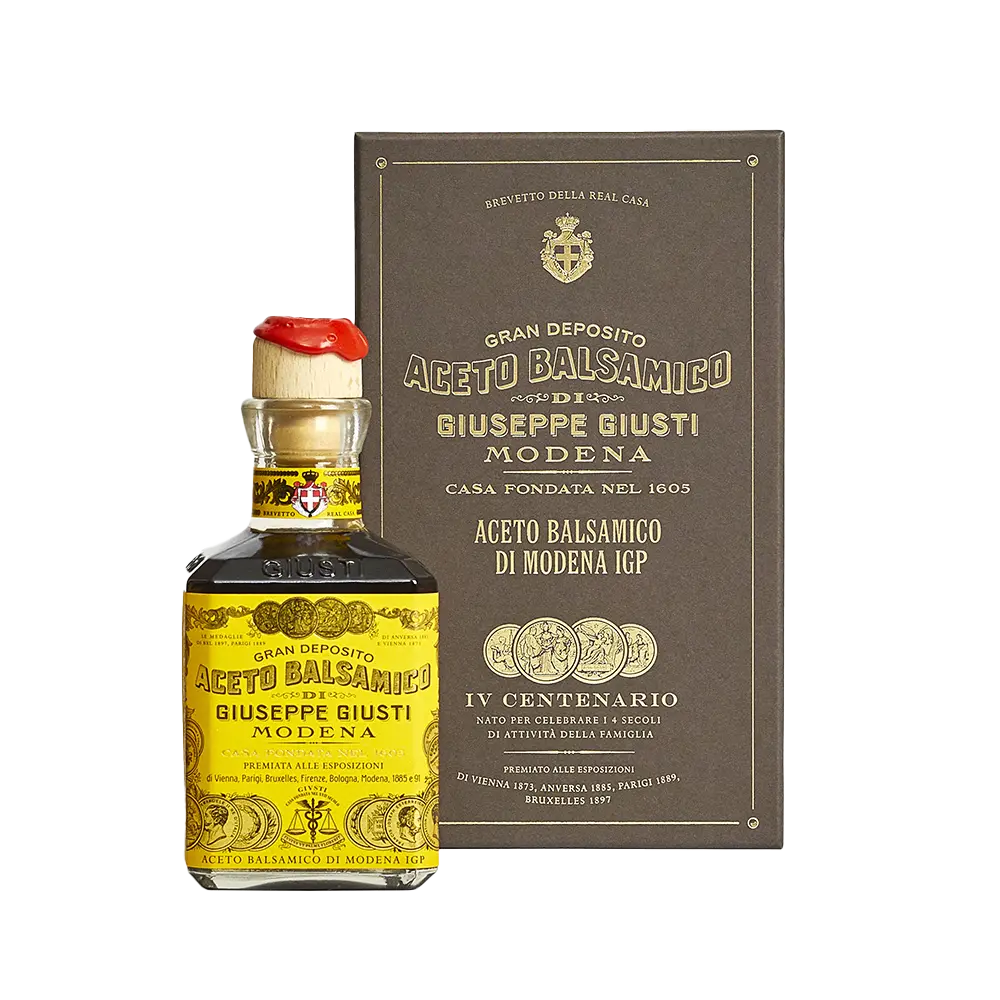 [PHUI00087] Giusti Vinaigre Balsamique de Modène IGP 4 Médailles d'Or  250ml Cubica avec boite cadeau