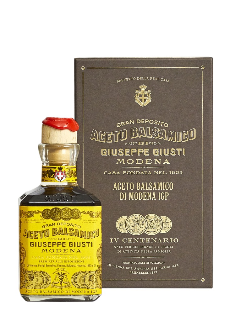 Giusti Vinaigre Balsamique de Modène IGP 4 Médailles d'Or  250ml Cubica avec boite cadeau