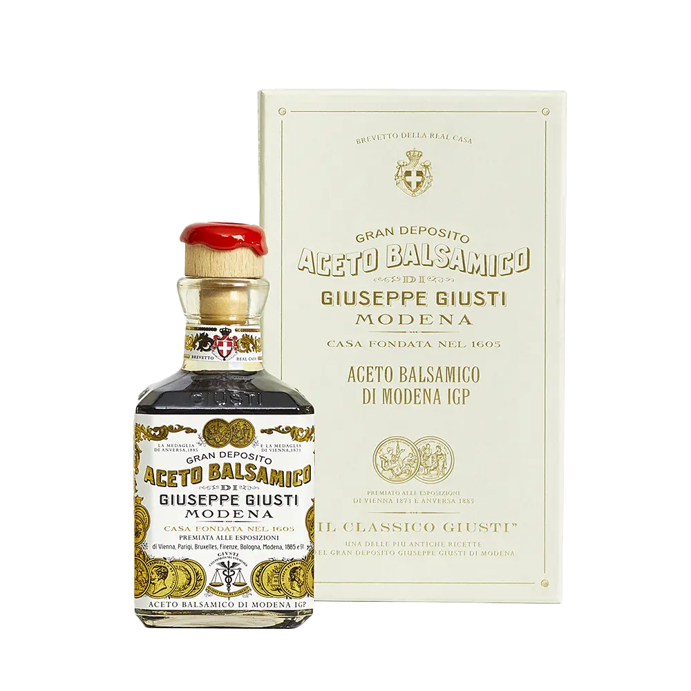 Giusti Vinaigre Balsamique de Modène IGP 2 Médailles d'Or  250ml Cubica avec boite cadeau