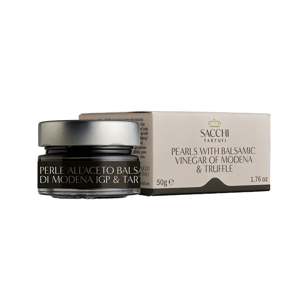 Perles de vinaigre balsamique de Modène IGP et truffe