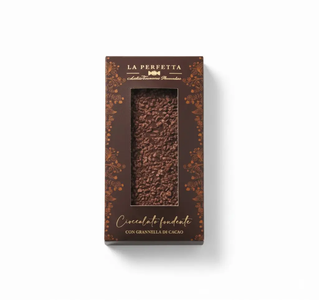 La Perfetta - Intense dark chocolate tablet with cocoa nibs