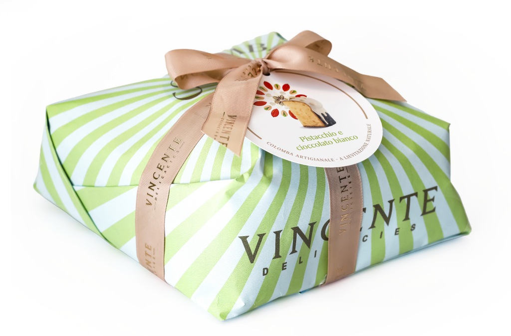 Colombe artisanale chocolat blanc pistache